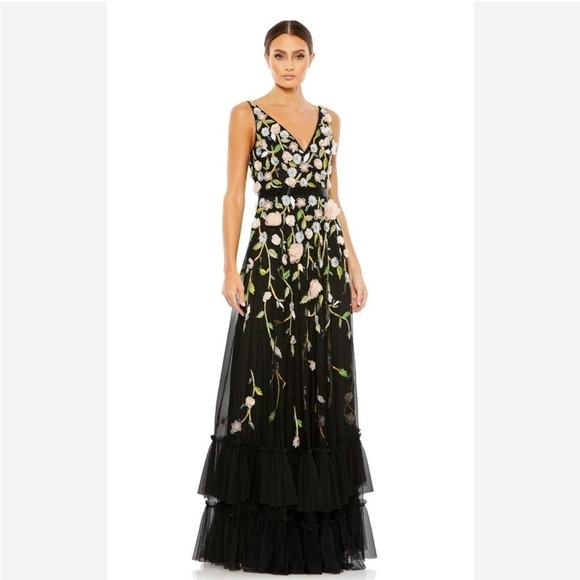 Mac Duggal 9171 - Floral Applique A-Line Evening Gown sold out size 16 $798 NEW - Picture 5 of 17